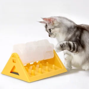​​Puzzle Feeder Roller: Interactive Slow Eating Toy for Cats & Dogs - Portion Control with Treat-Dispensing Roller Ball​