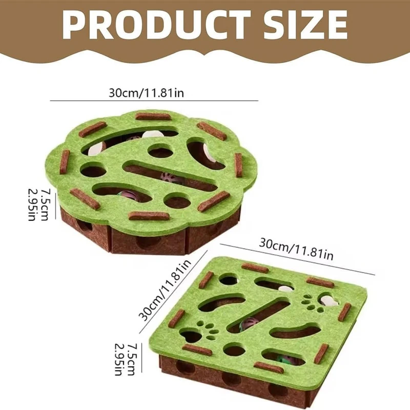 Cat Puzzle Toy Felt Puzzle Box Cat Exercise Toys With Bell Ball Indoor Sports Entertainment Hunting Interactive Cat Toys Indoor - Image 2
