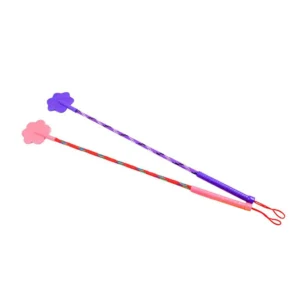 2Pcs Pet Dog Cat Training Non Slip Handle Elastic Nylon Rod for Clicker Training Education Supplies 42Cm Mixed Color