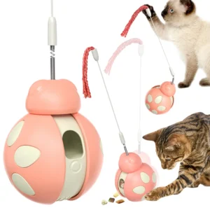 indoor cat puzzle toy, interactive treat feeder,food dispensing game, boredom buster for cats