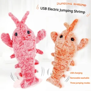 New Cat Toys Electric Lobster USB Rechargeable Simulation Jumping Shrimp Plush Electric Pet Teasing Cat Dogs Toys Pet Supplies
