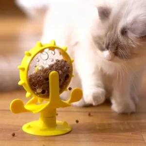 TPR Windmill Puzzle Feeder: Suction Cup Mount Slow Feeder Toy for Cats and Dogs - Mental Stimulation with Fun Spinning Action