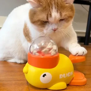 Cat Interactive Toys Automatic Dog Puzzle Feeder Food Treat Dispenser Cartoon Duck Design Anti-slip Pet Feeder for Dog Training