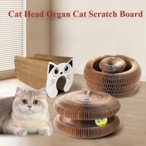 XIUGOUDUOLA Magic Cat Scratch Organ Board Cat Toy with Ball Cat Grinding Claw Cat Climbing Frame Kitten Round Corrugated Cat