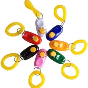 7-Pack Dog Clicker with Wrist Band, 2' Multicolor, Pet Training Clickers for Puppy or Cat