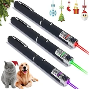Multi Color Cat Training Laser Pen 3 PCS Long Range Clicker Toy with Bright Dot Pointer for Kitten Exercise